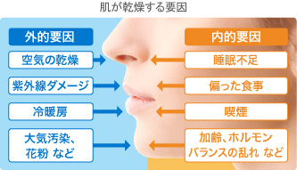 肌が乾燥する要因