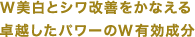 W美白とシワ改善をかなえる卓越したパワーのW 有効成分