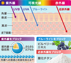 紫外線・ブルーライト・近赤外線をブロック